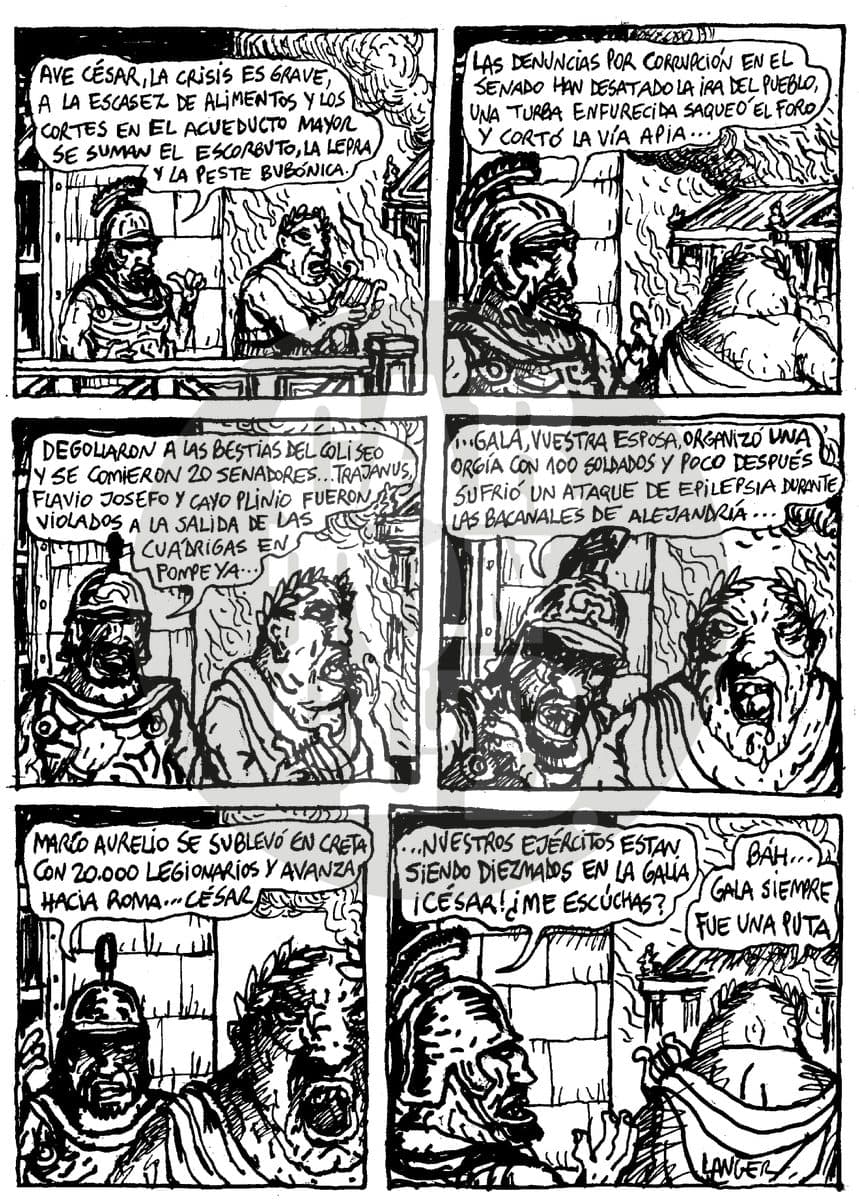 Putas baja, cartón de Langer
