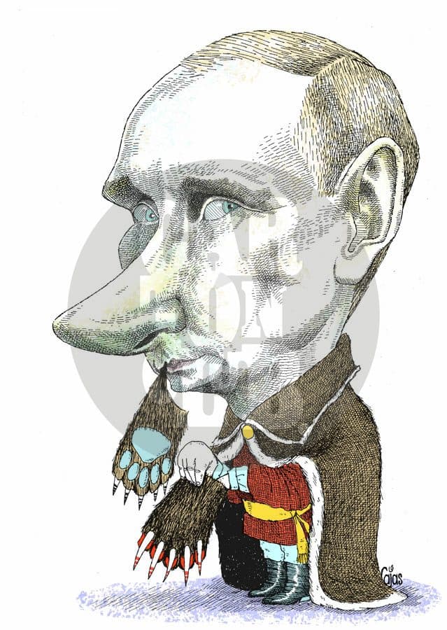 Putin, cartón de Cajas