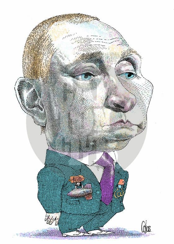 Putin, cartón de Cajas