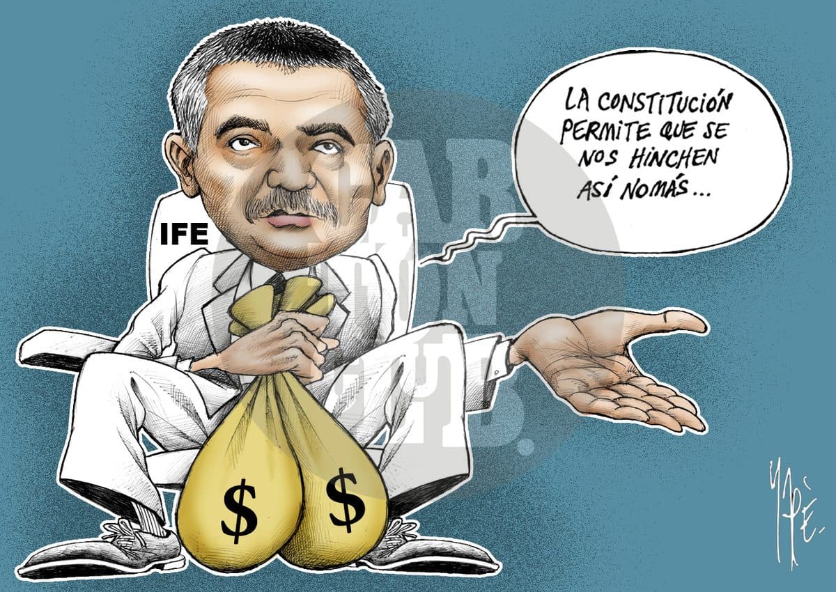 Un funcionario electoral con bolsas de dinero afirma que la Constitución permite que sus sueldos se inflen sin límite.