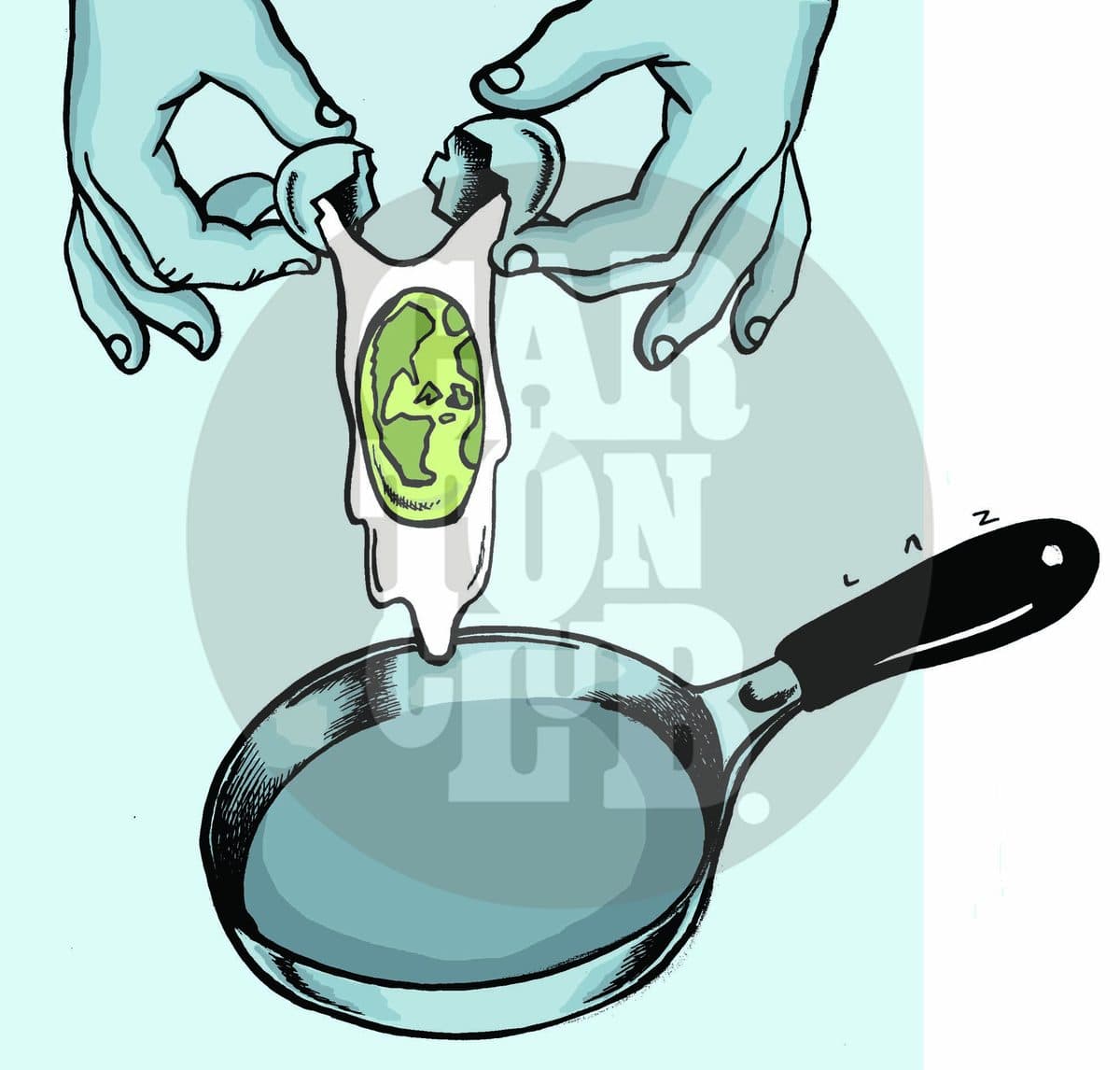recalentamiento global, cartón de Laz