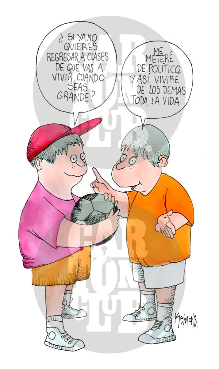 Regreso a clases, cartón de Kemchs