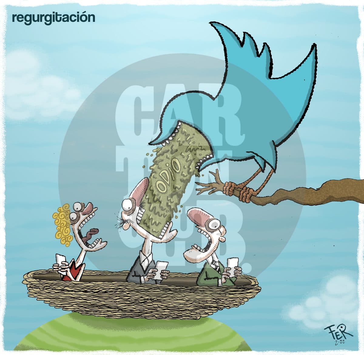 Regurgitación.