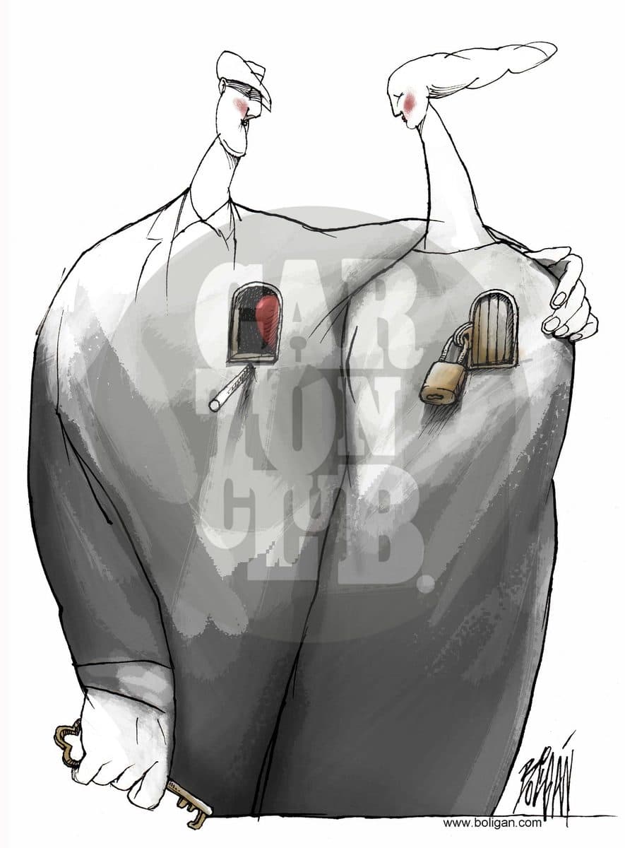 Relación complicada, cartón de Ángel Boligán