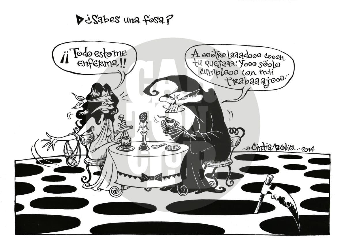 ¿Sabes una fosa?, cartón de Cintia Bolio
