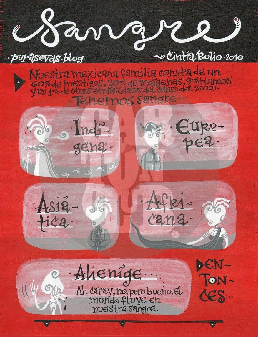 Sangre 1 de 2, cartón de Cintia Bolio