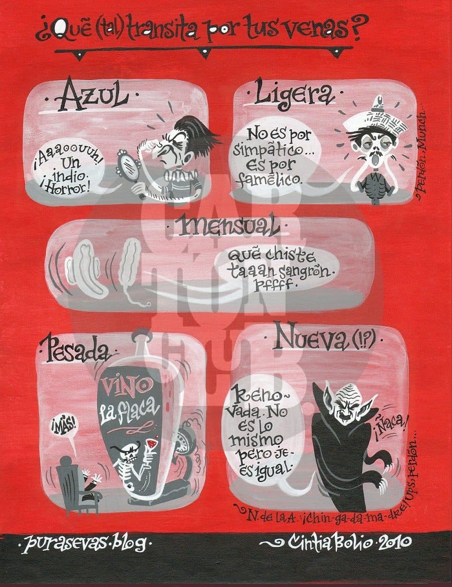 Sangre 2 de 2, cartón de Cintia Bolio
