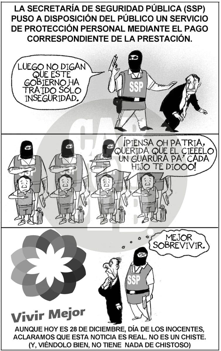 Se alquilan Guaruras, cartón de El Fisgón
