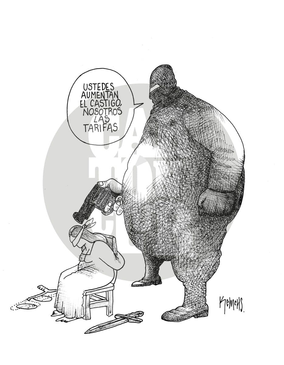 Secuestradores, cartón de Kemchs