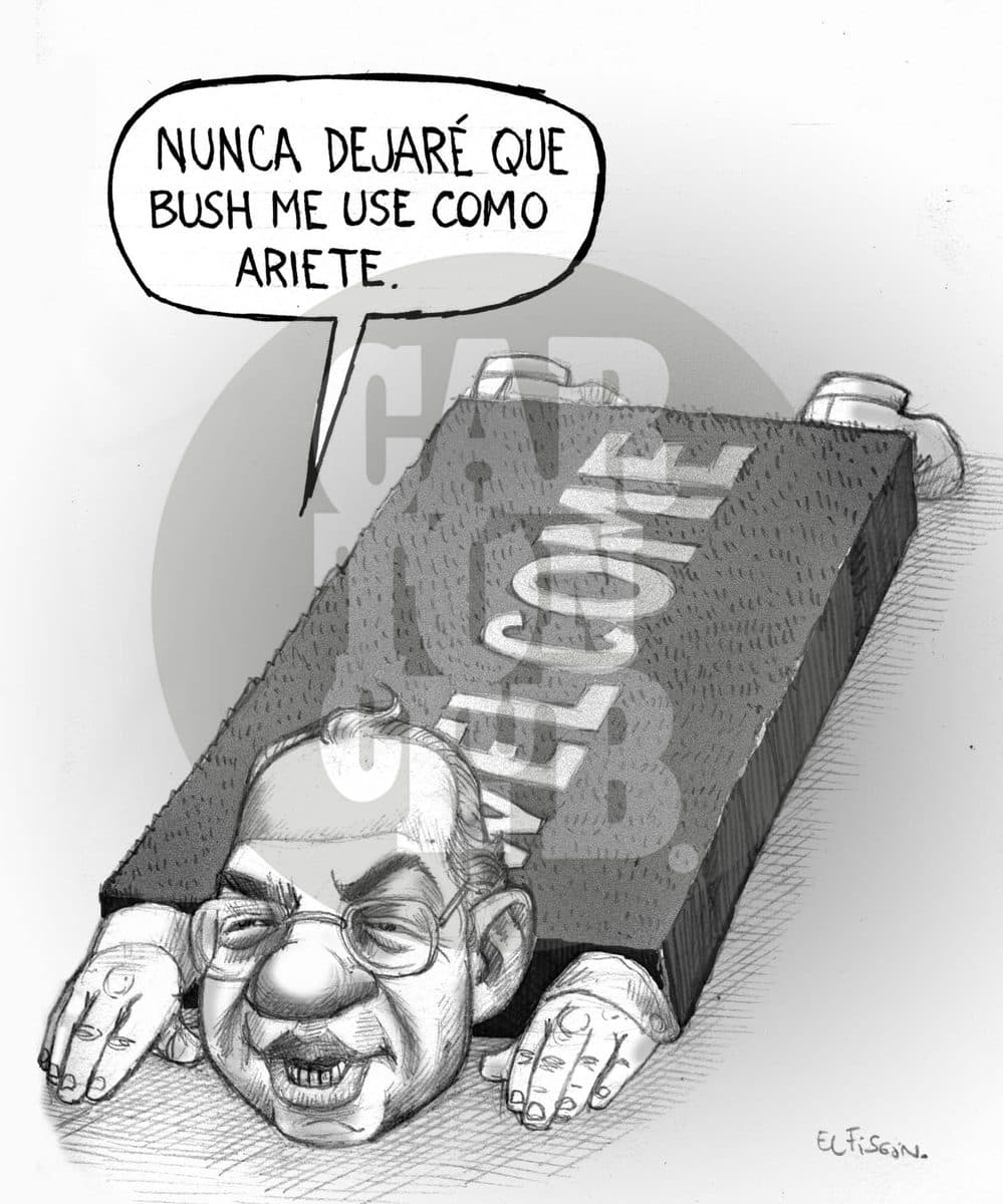 Silencio ante el muro, capoextradiciones..., cartón de El Fisgón