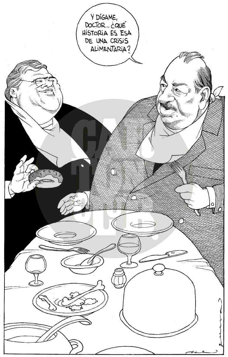 Sobremesa, cartón de Helguera