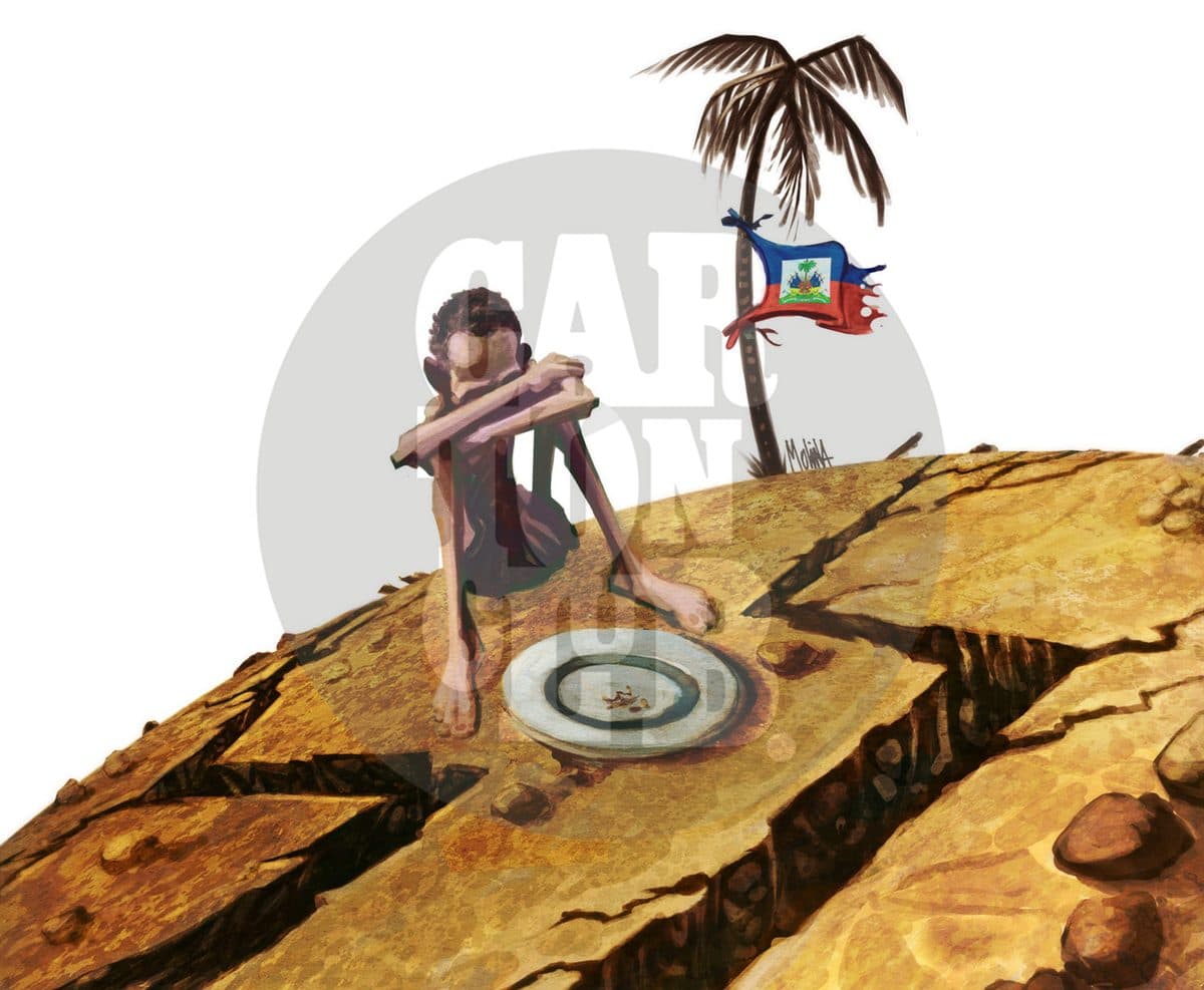 SOS Haiti, cartón de PxMolina