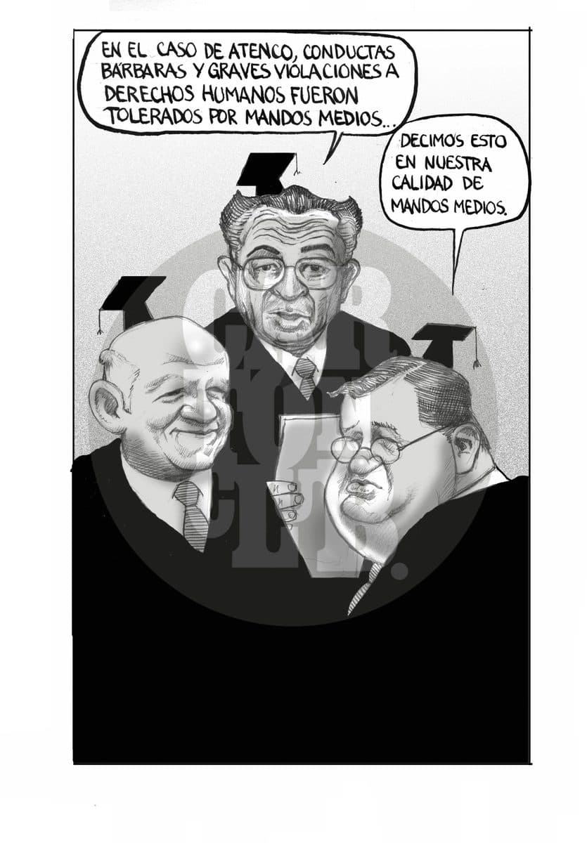 Tres ministros reconocen que hubo conductas bárbaras y graves violaciones a derechos humanos en Atenco toleradas por mandos medios, sin asumir mayor responsabilidad.
