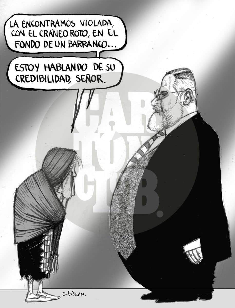 Testimonio de Zongolica, cartón de El Fisgón