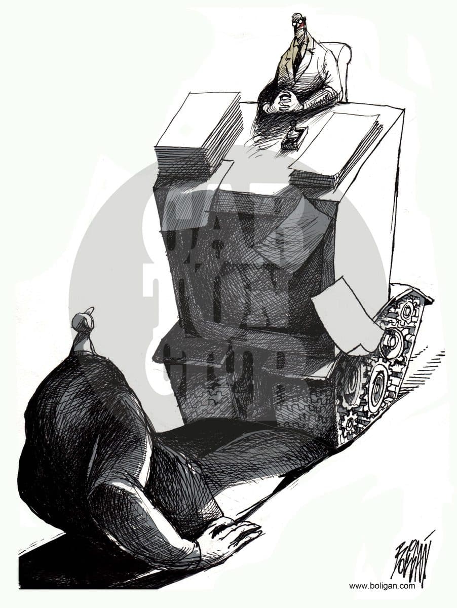 Tramite burocratico, cartón de Ángel Boligán