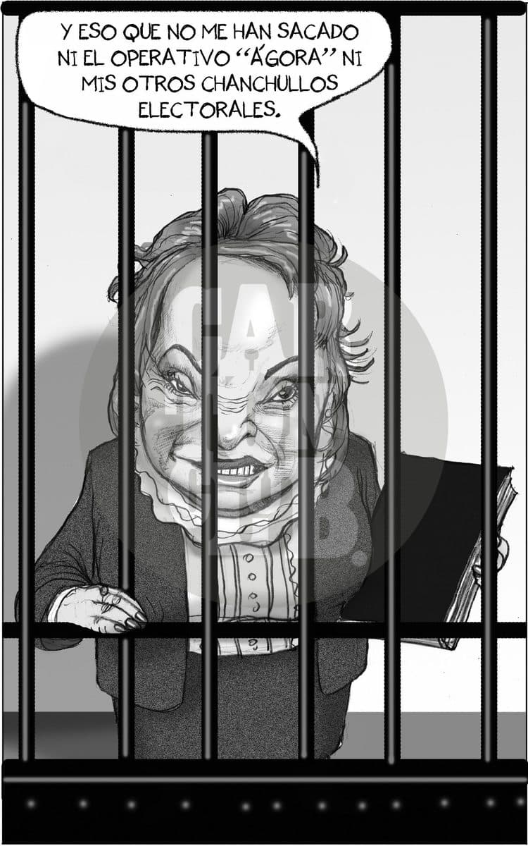 Tras las rejas, cartón de El Fisgón