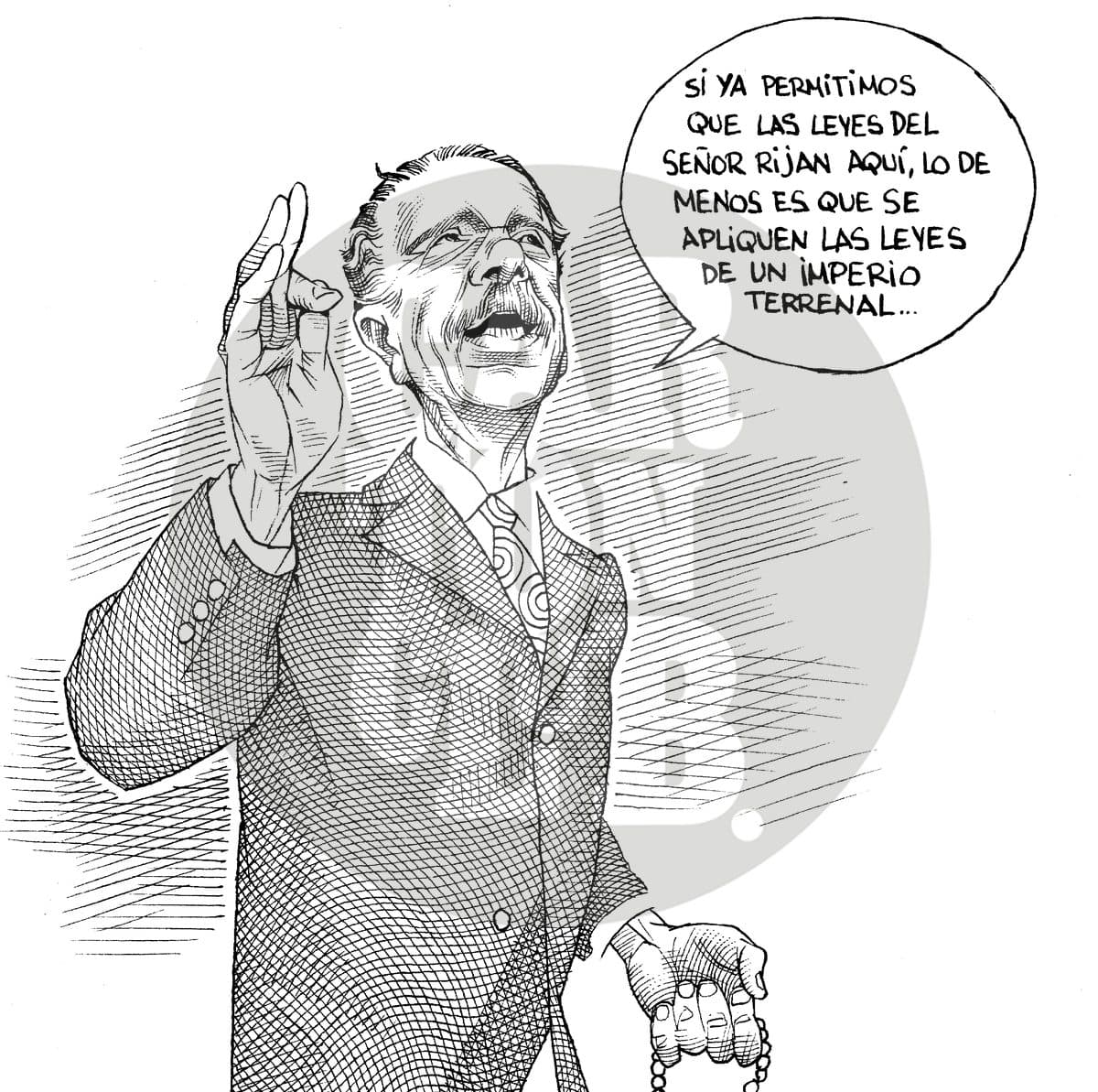 Trascendencia divina, cartón de Helguera