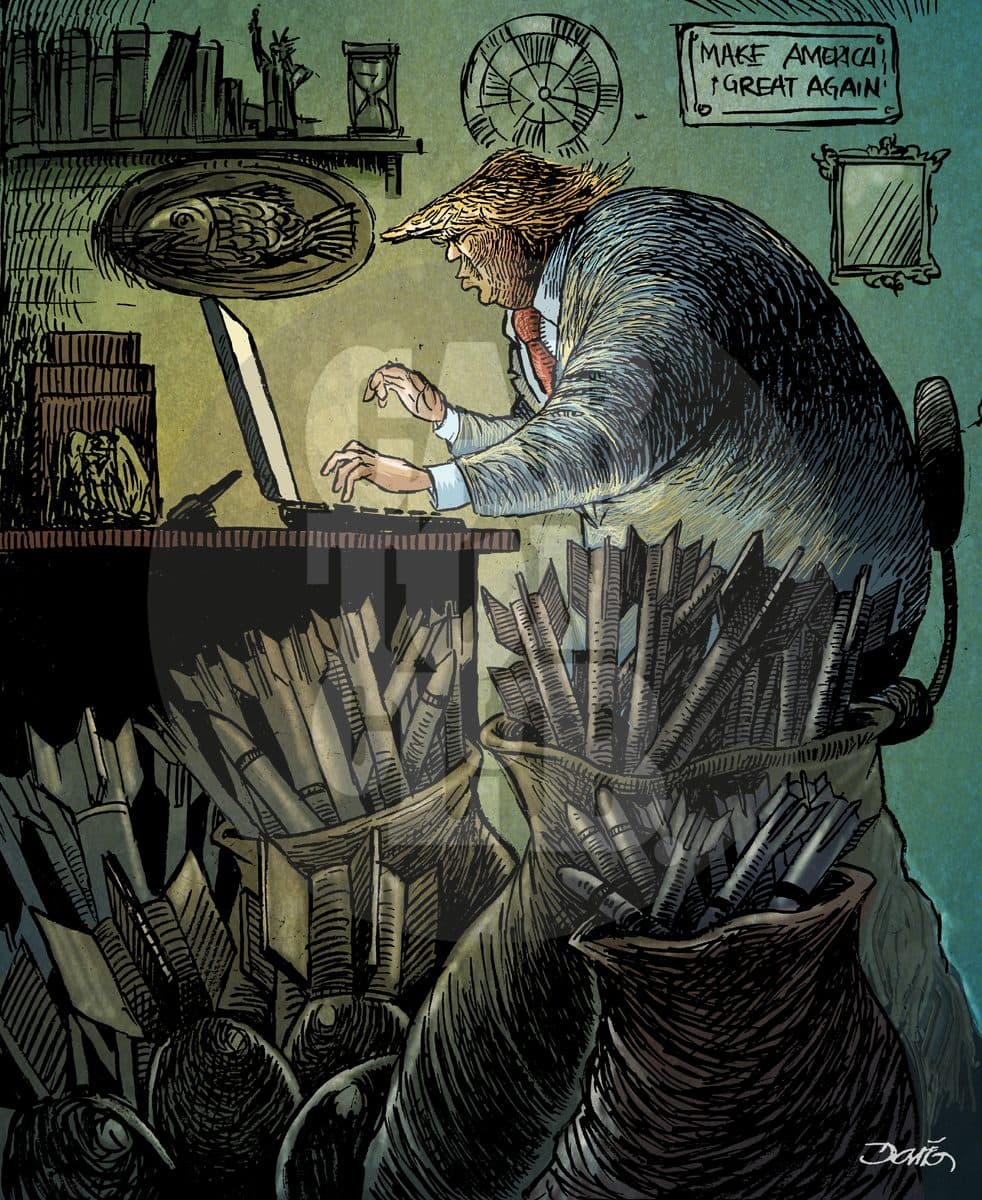 Trump trabajando