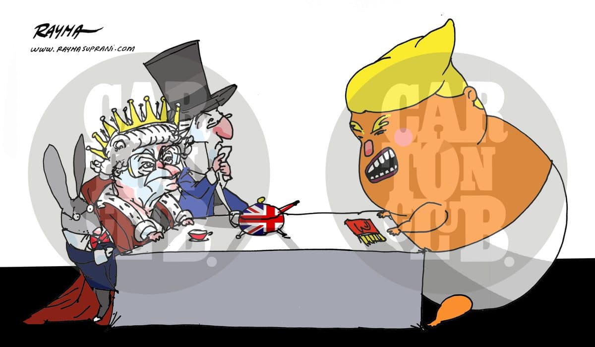 Trump  y la Reina
