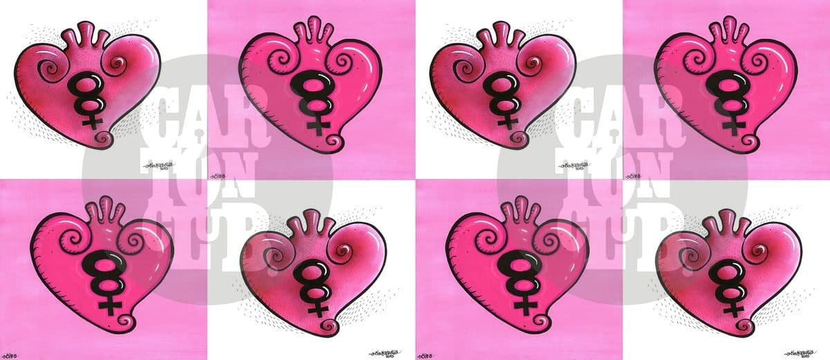 8 de marzo Día Internacional de las Mujeres - mosaico, cartón de Cintia Bolio