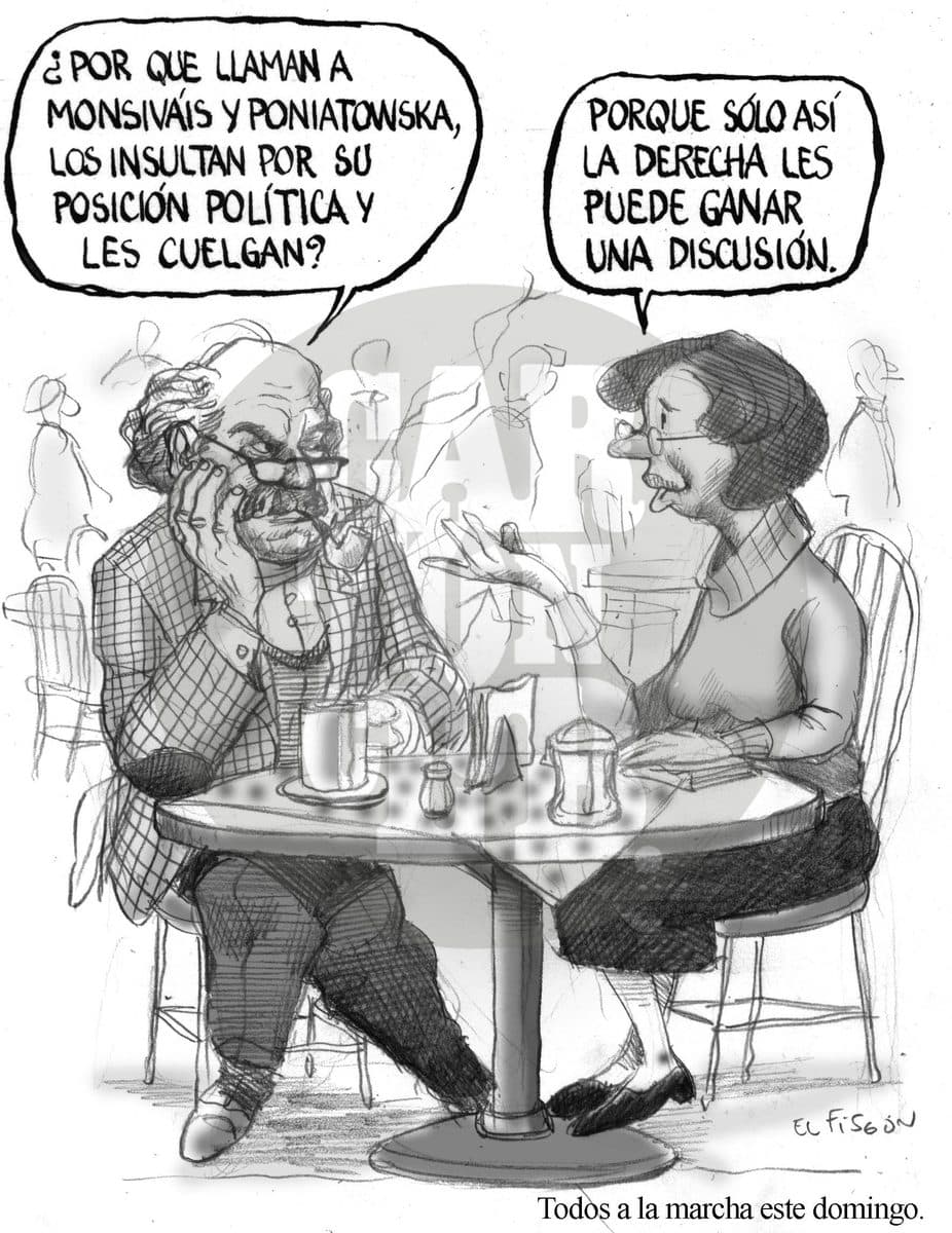 A falta de argumentos, cartón de El Fisgón