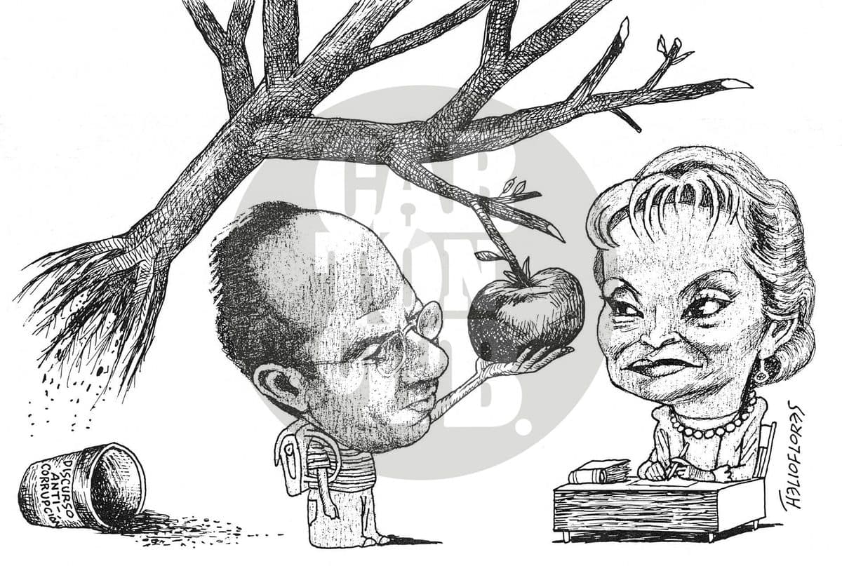 A la maestra, con cariño, cartón de Helio Flores