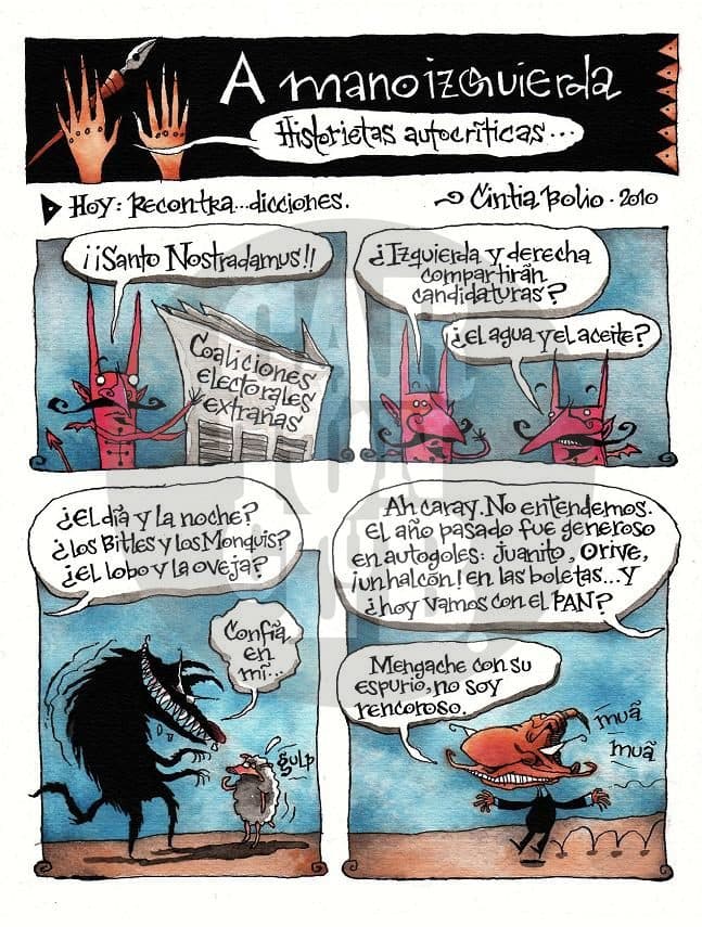 A mano izq 1, cartón de Cintia Bolio