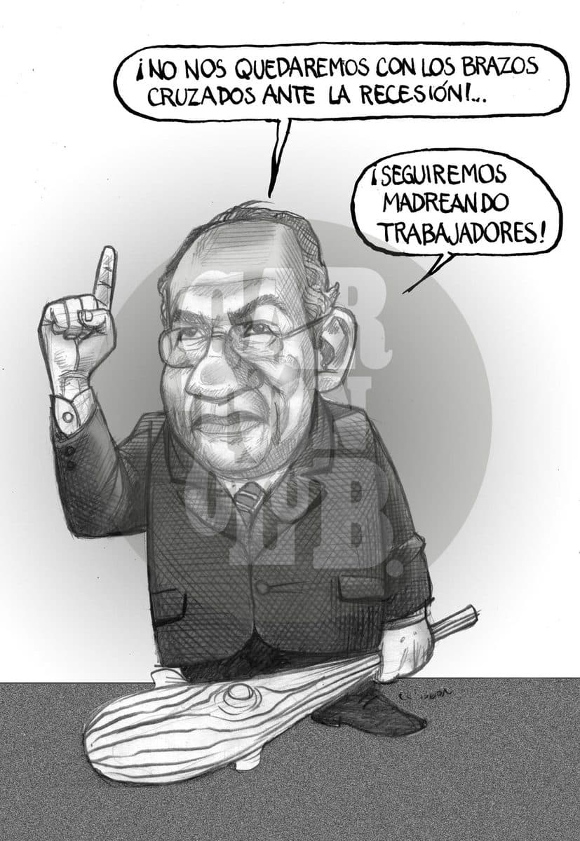 Un funcionario con un bate promete no quedarse de brazos cruzados ante la recesión y seguir golpeando a los trabajadores.