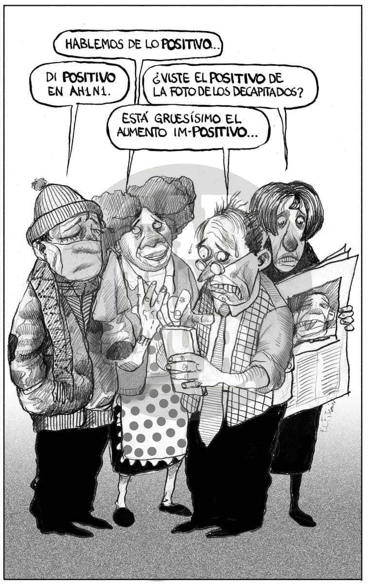 A sugerencia de alla arriba, cartón de El Fisgón