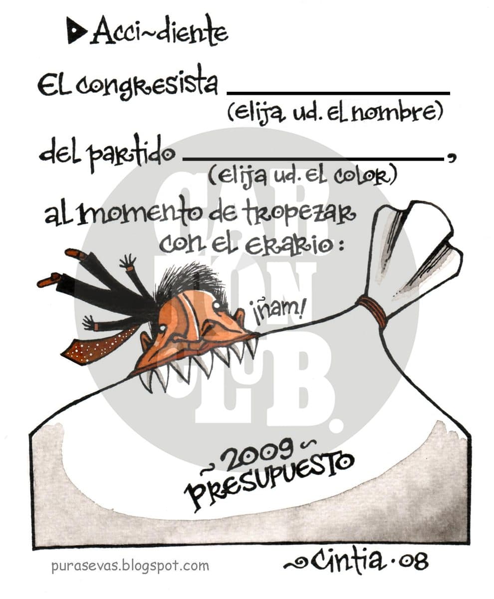 Una plantilla satírica invita a rellenar el nombre y color de cualquier partido cuyos legisladores se aprovechan del presupuesto público.
