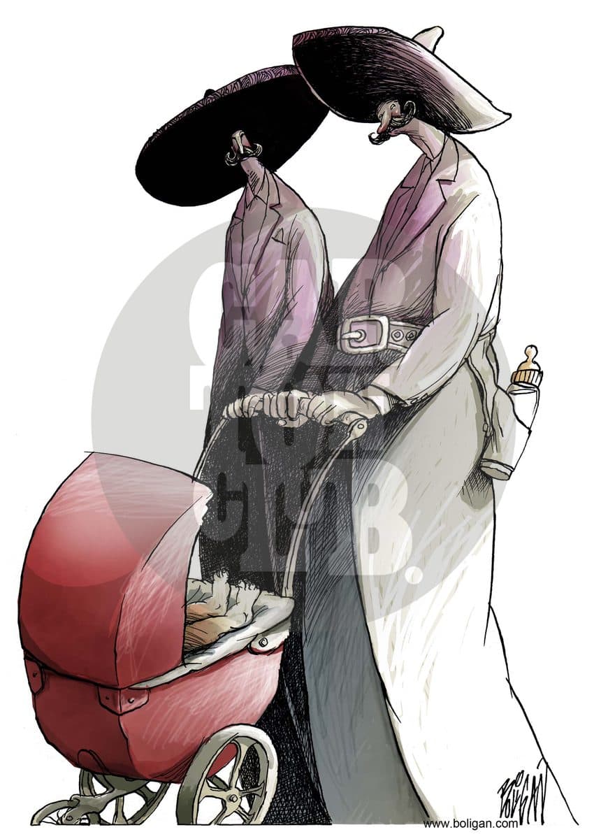 Adopciones gay, cartón de Ángel Boligán