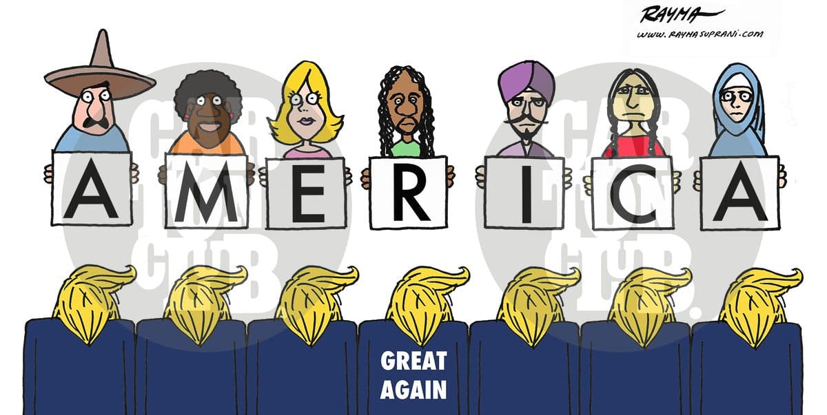 America great again, cartón de Rayma