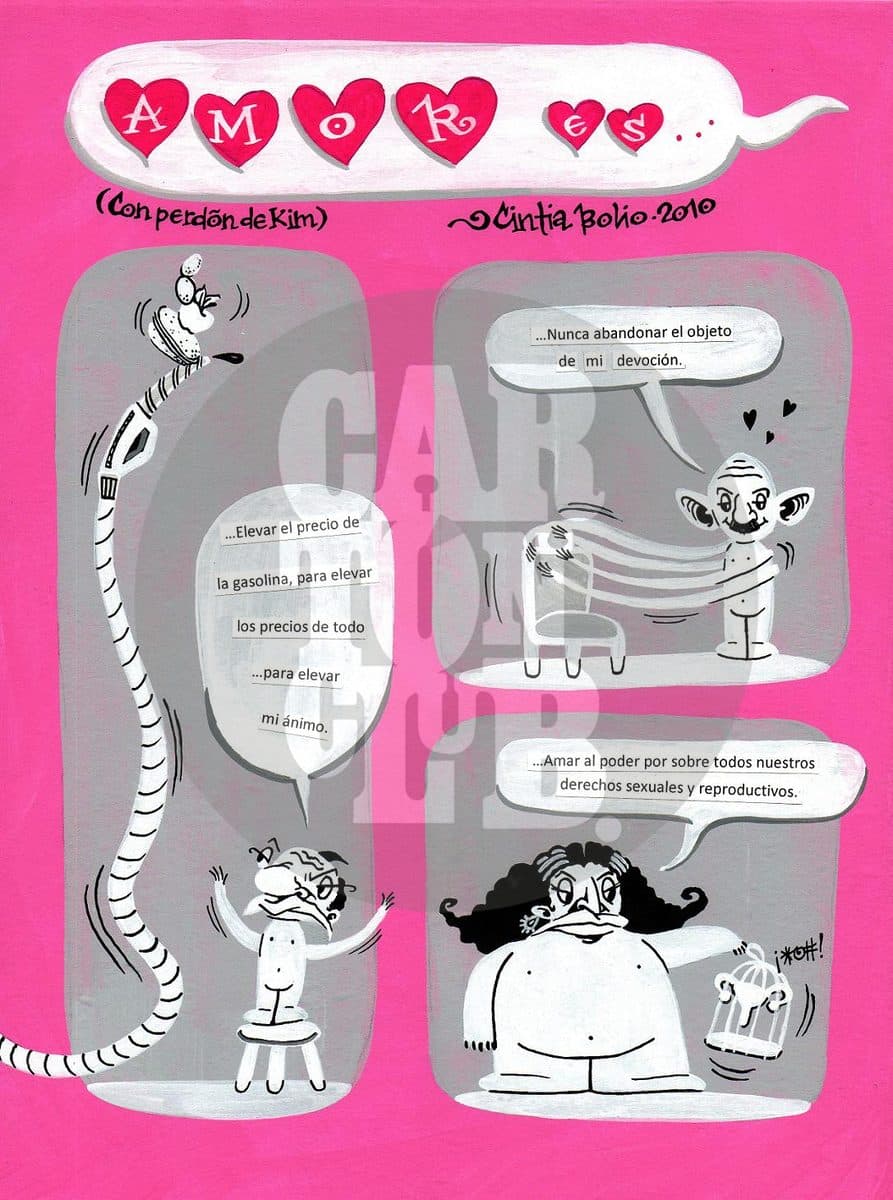 Amor es...1 de 3, cartón de Cintia Bolio