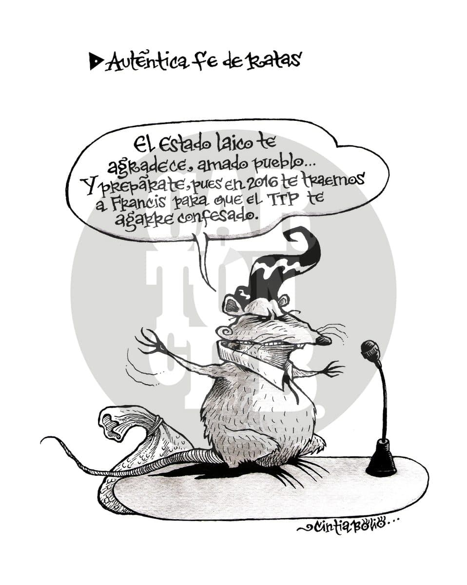 Auténtica Fe de Ratas, cartón de Cintia Bolio