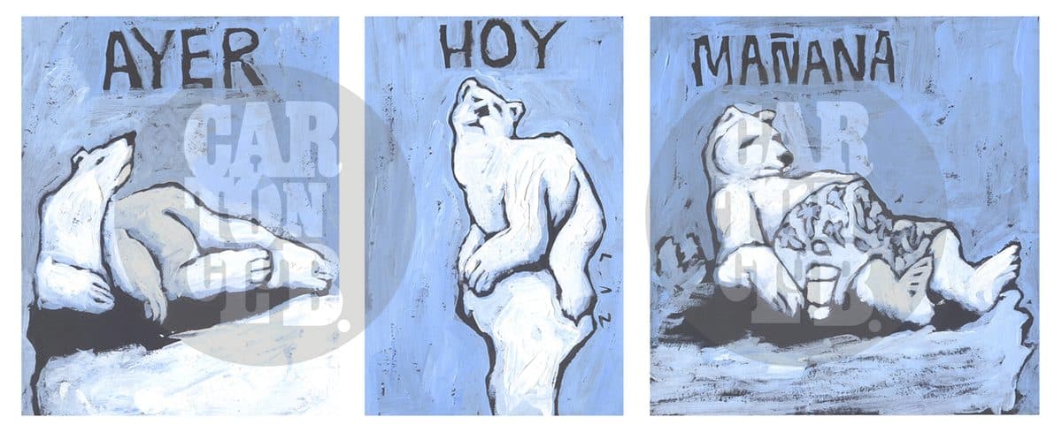 ayer, hoy y mañana, cartón de Laz