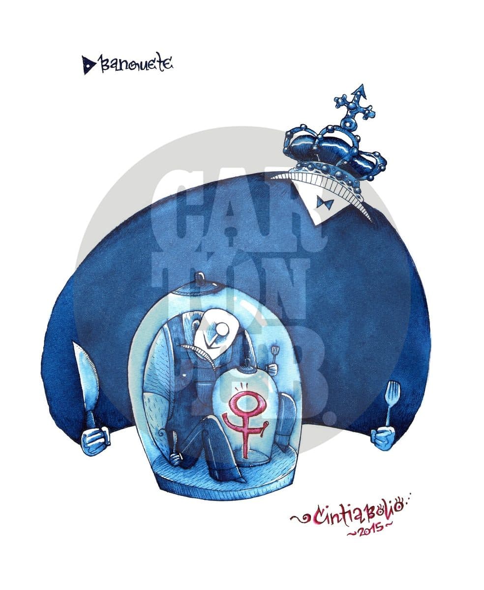 Banquete, cartón de Cintia Bolio