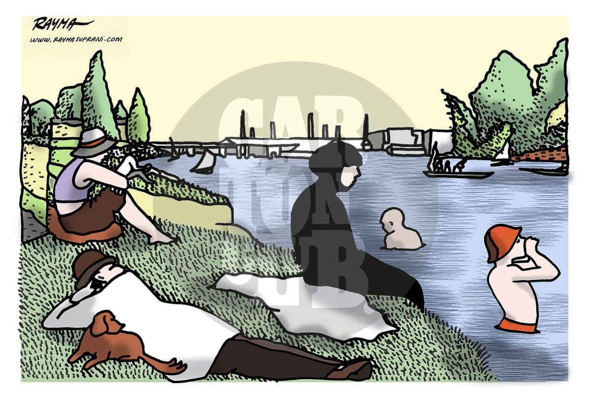 Burkini in France, cartón de Rayma