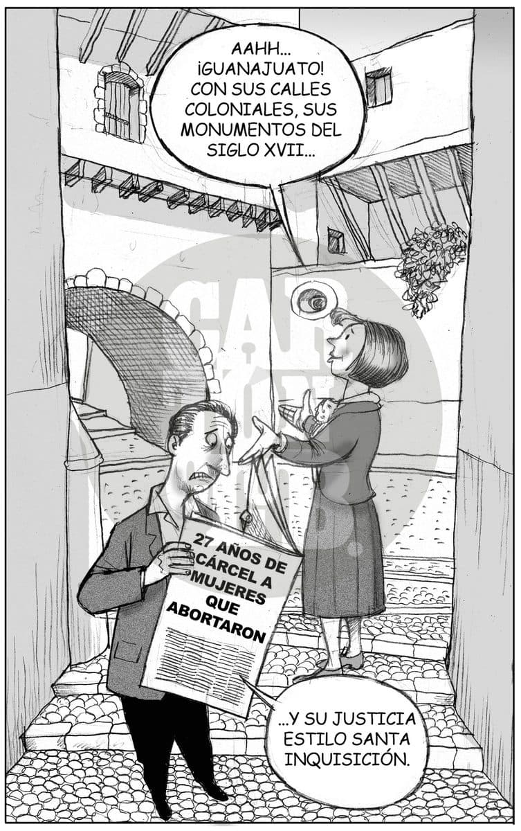 Conozca Guanajuato, cartón de El Fisgón