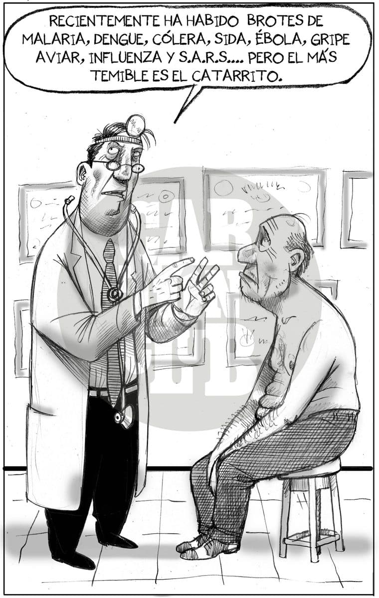 Consulte a su medico, cartón de El Fisgón