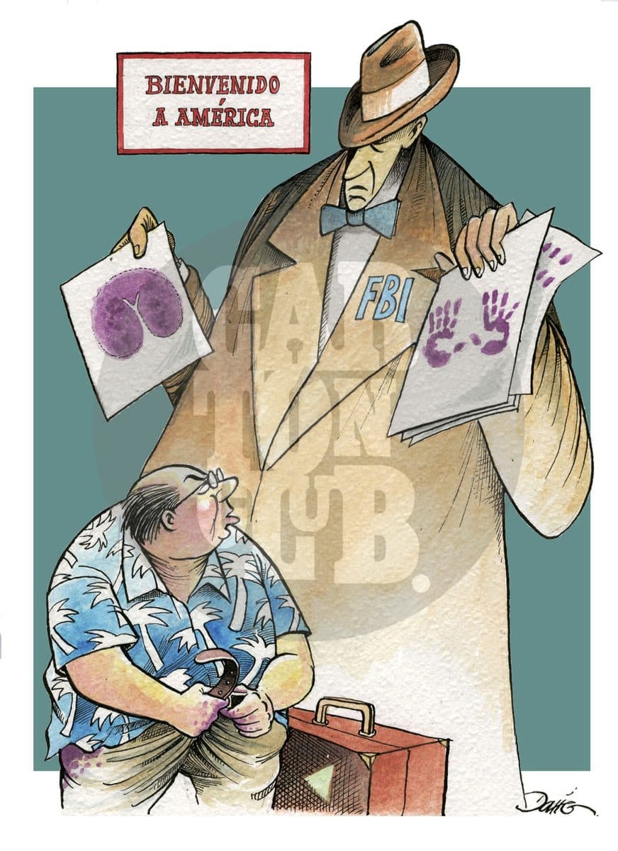 Control a Inmigrantes, cartón de Darío Castillejos