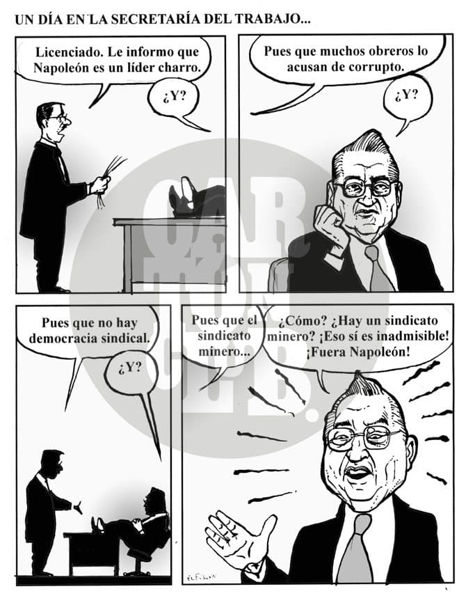 Crónica de una defenestración, cartón de El Fisgón