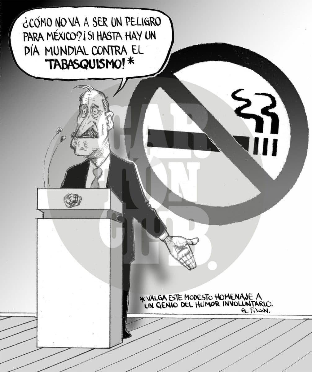 ¿De cuál fumó?, cartón de El Fisgón