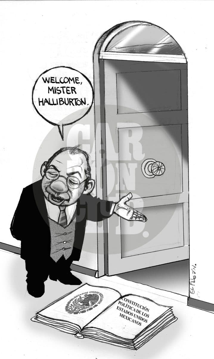 De tapete, cartón de El Fisgón
