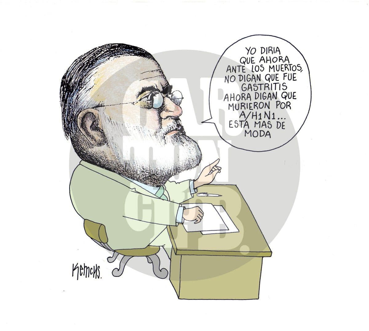 Dejando recomendaciones, cartón de Kemchs