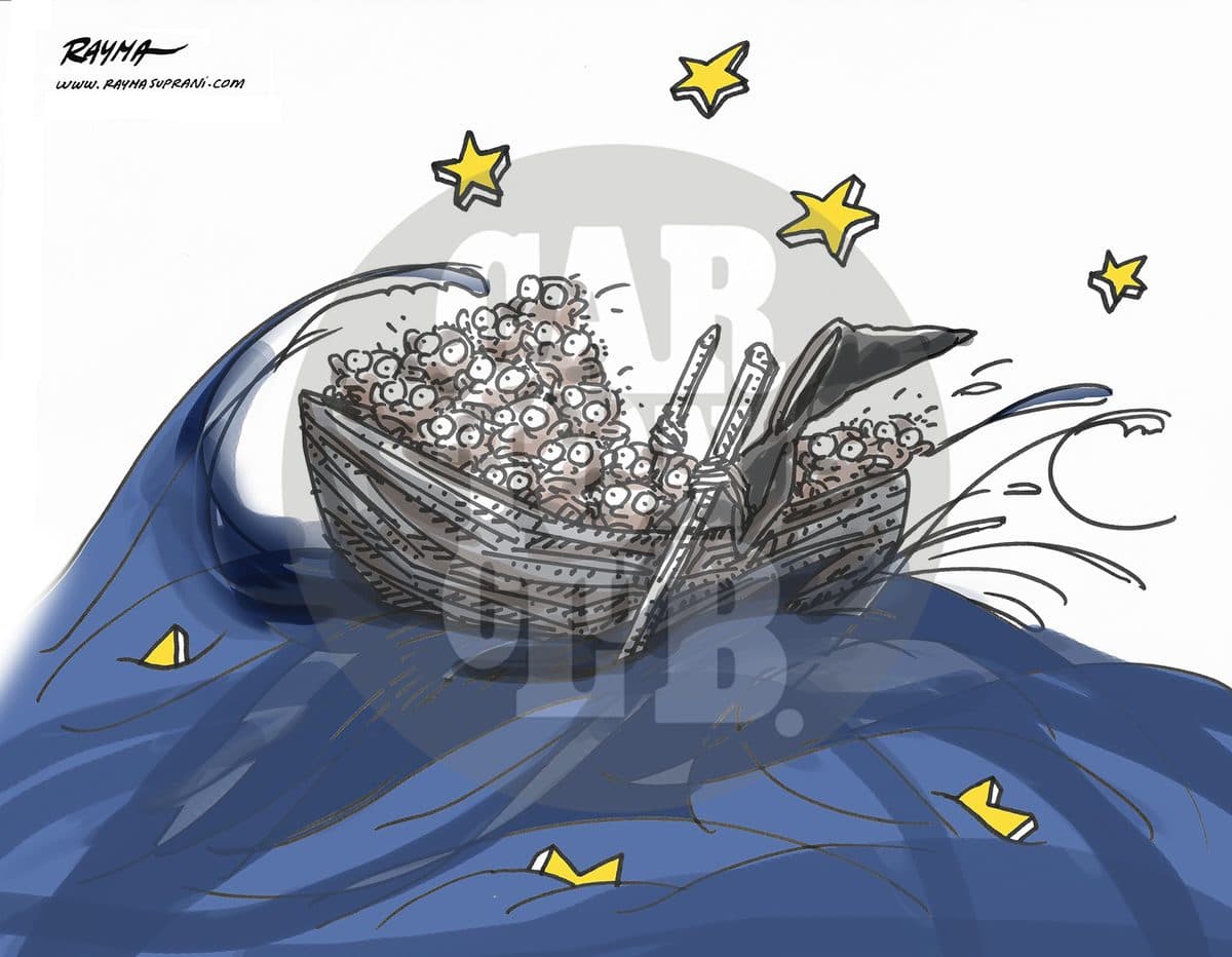 Desplazados, cartón de Rayma