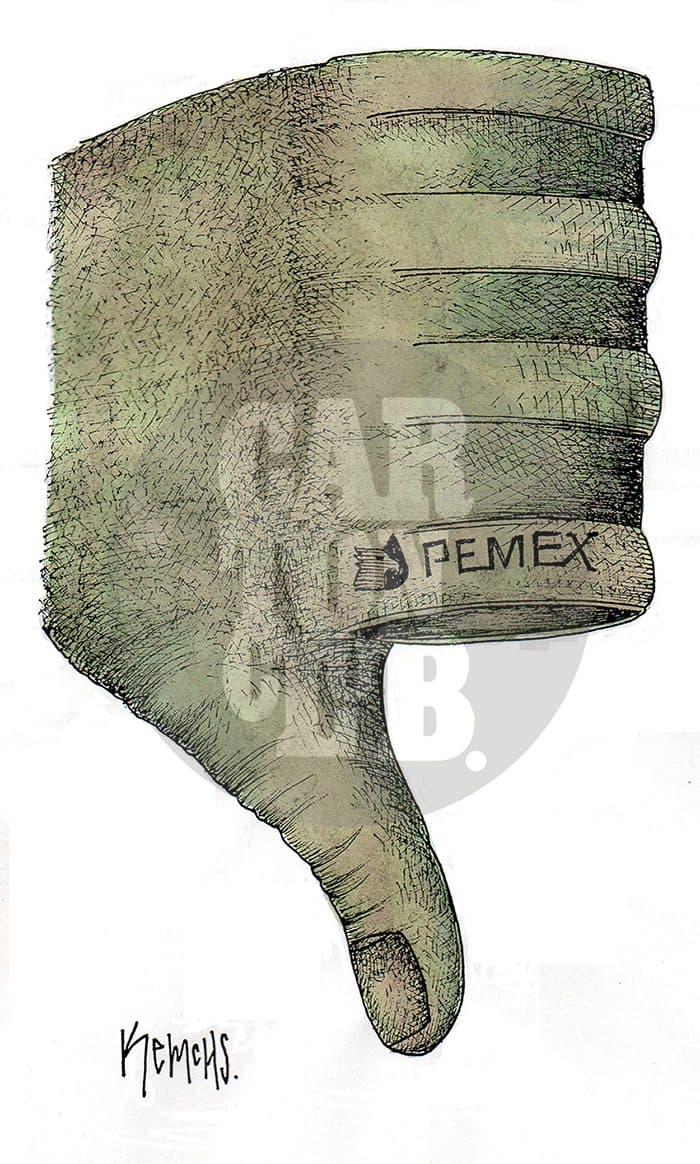 Economía en PEMEX, cartón de Kemchs