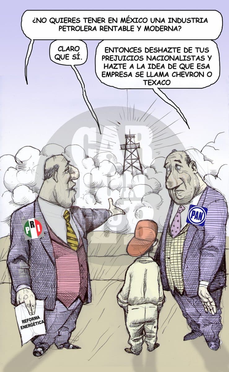 El futuro con la Reforma, cartón de El Fisgón