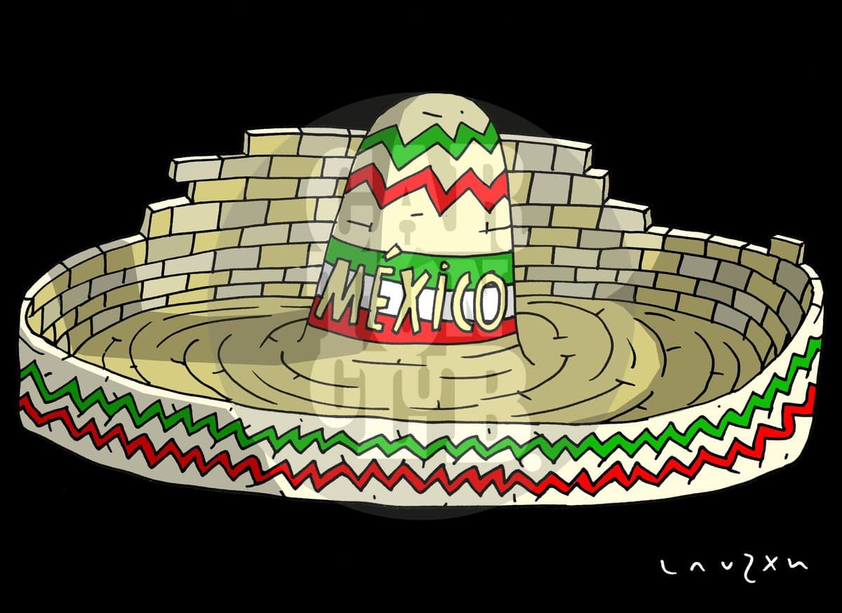 El muro, cartón de Lauzán