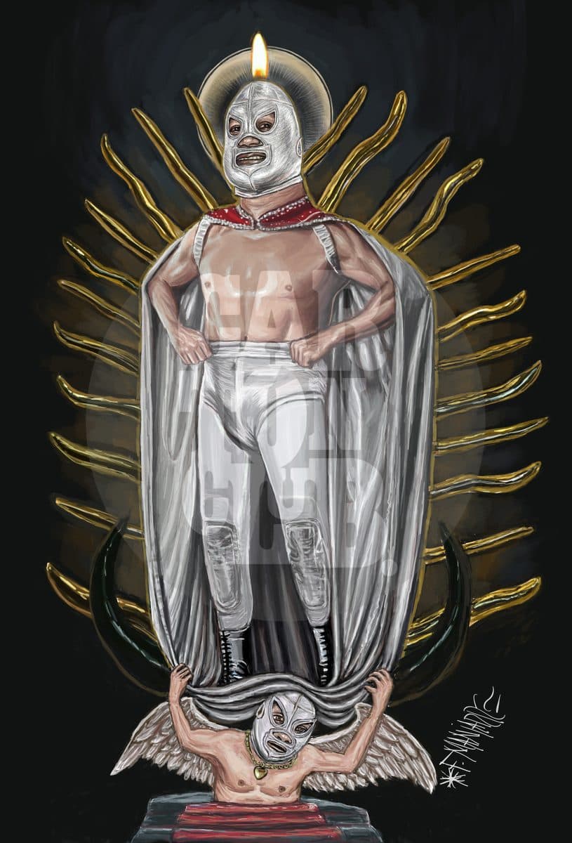 El santo, cartón de Manjarrez