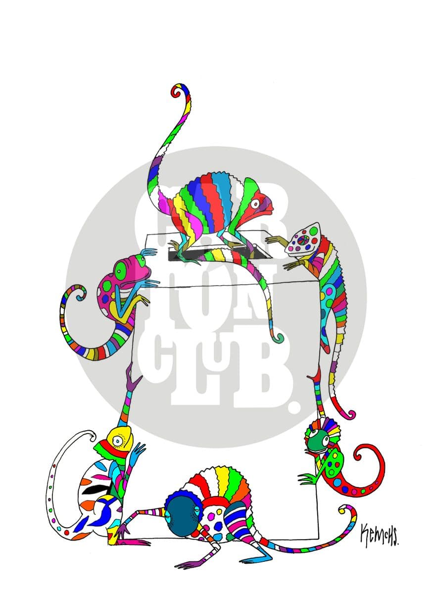 Elecciones multicolor, cartón de Kemchs